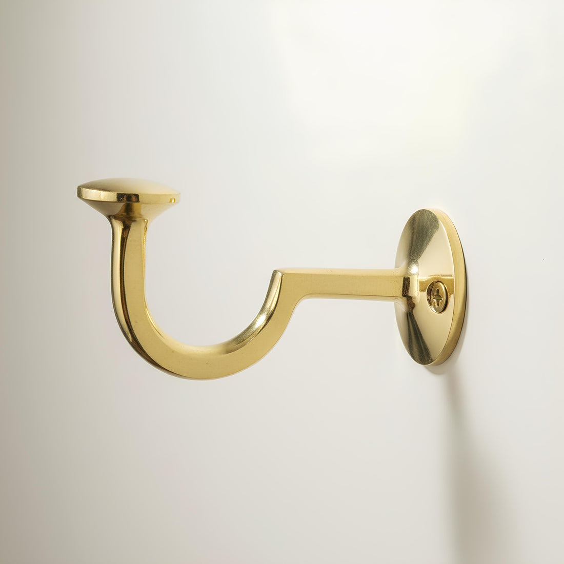 Brass Wall Hooks Set of 2 J Shaped Coat & Robe Hooks