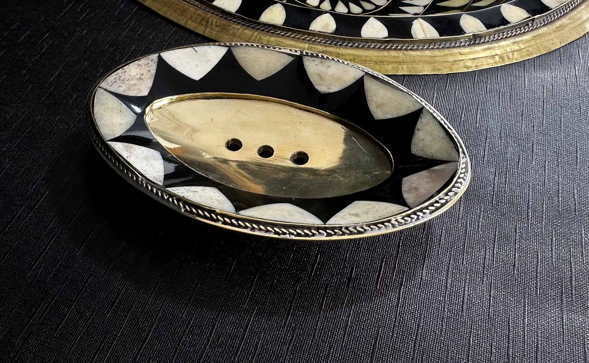 Resin and brass Soap Dish