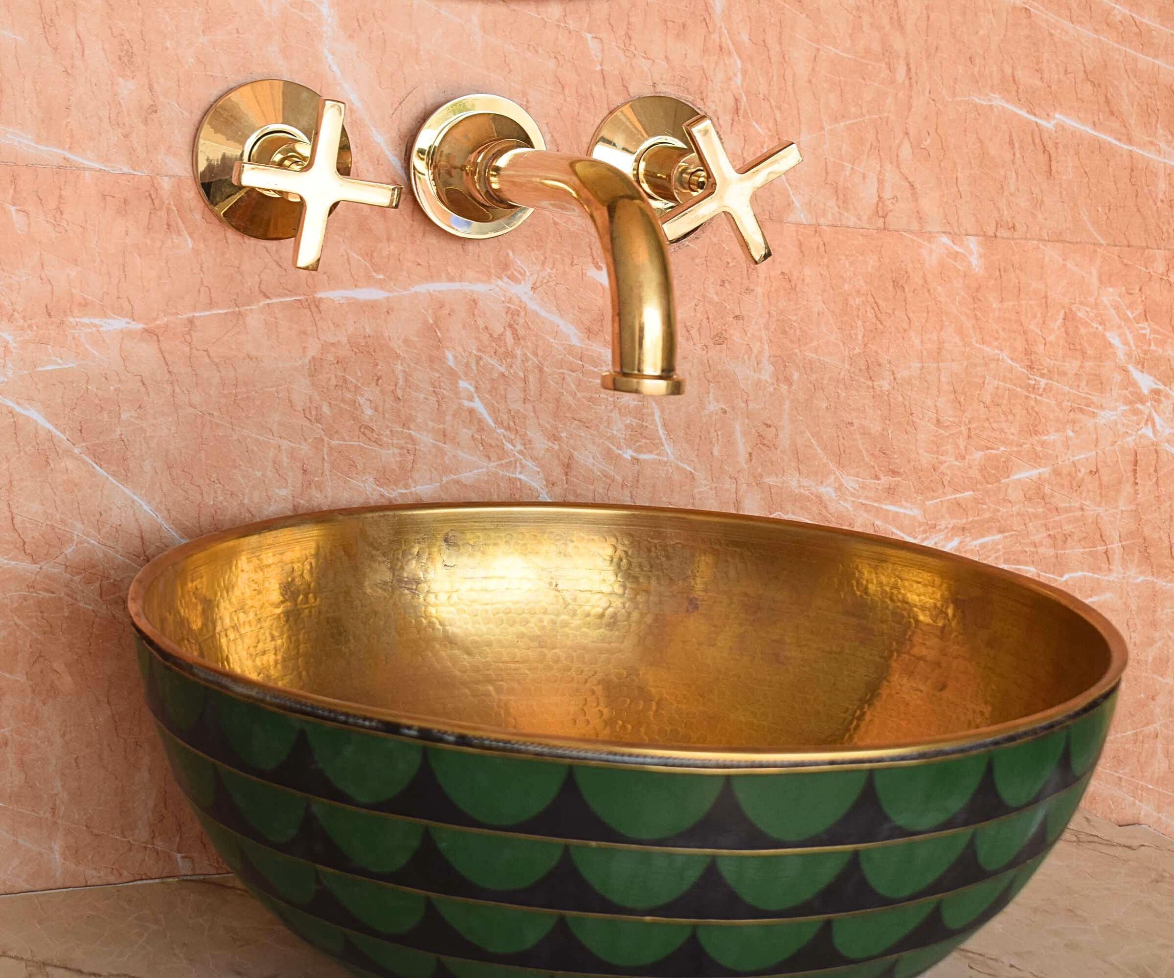 Unlacquered Brass Wall Mounted Tub Filler with Rough-in Valve | LuxeBrass