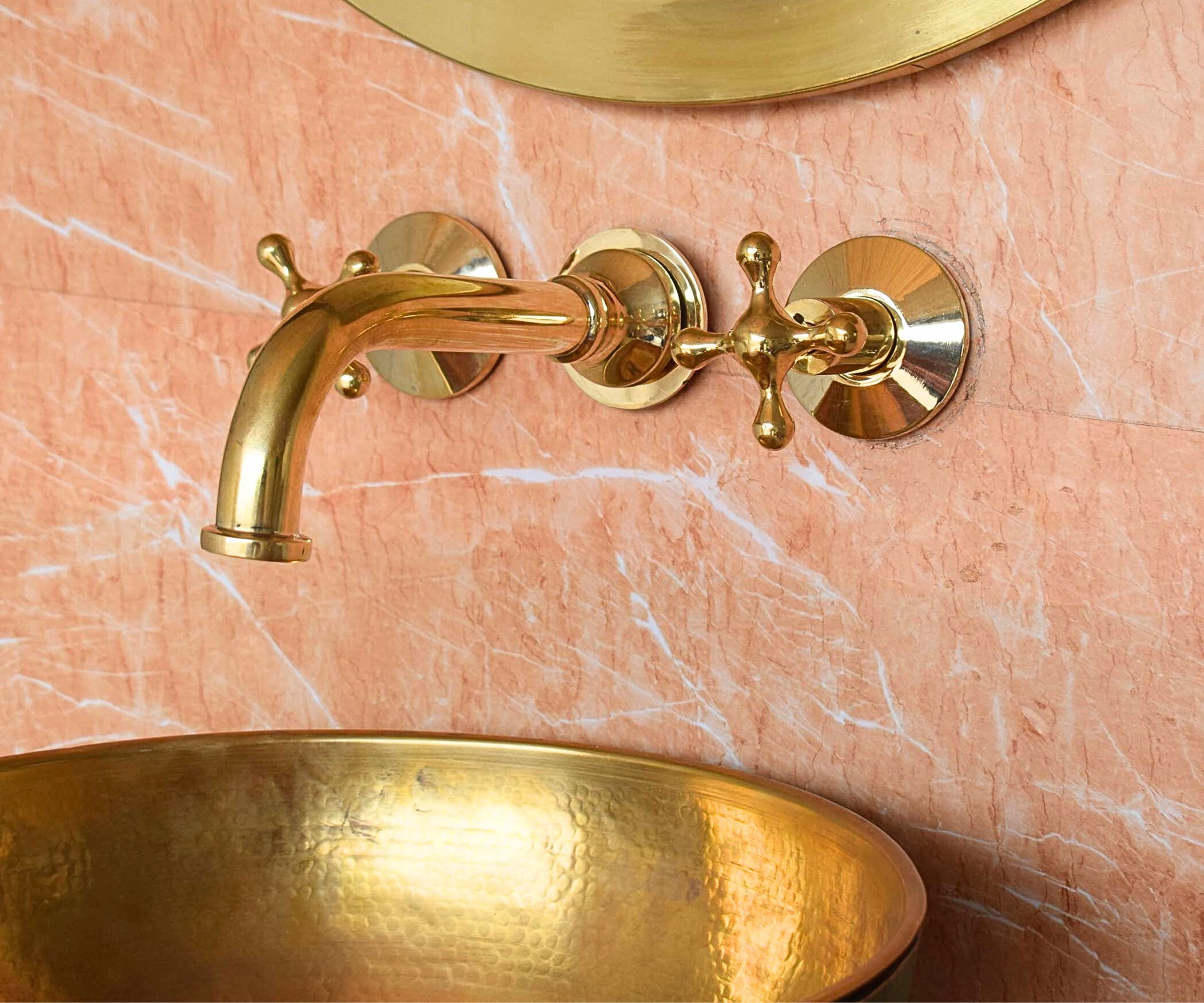 Unlacquered Brass Wall Mounted Tub Filler with Rough-in Valve | LuxeBrass