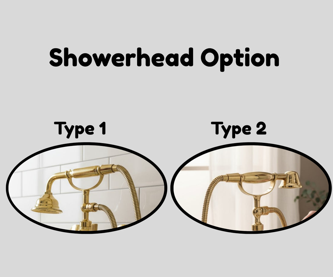 Unlacquered Brass Freestanding Tub Filler with Hand Shower – Solid Floor Mount Bathtub Faucet