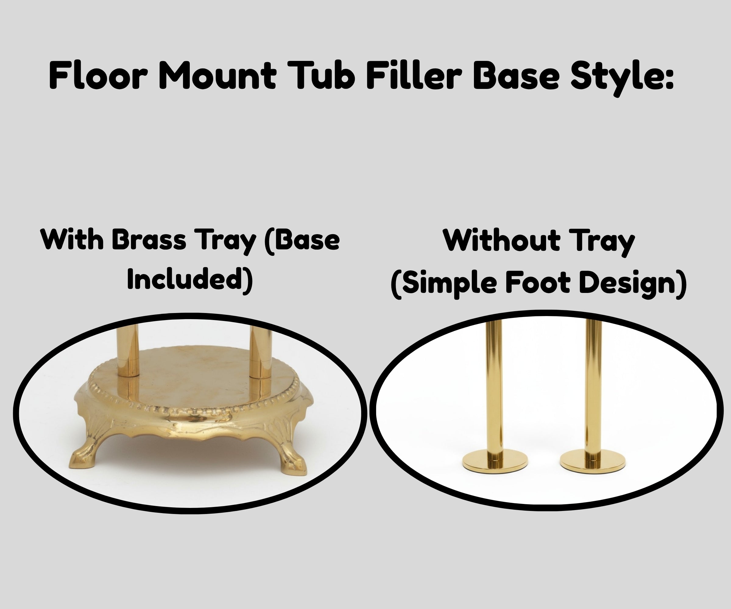 Unlacquered Brass Freestanding Tub Filler with Hand Shower – Solid Floor Mount Bathtub Faucet