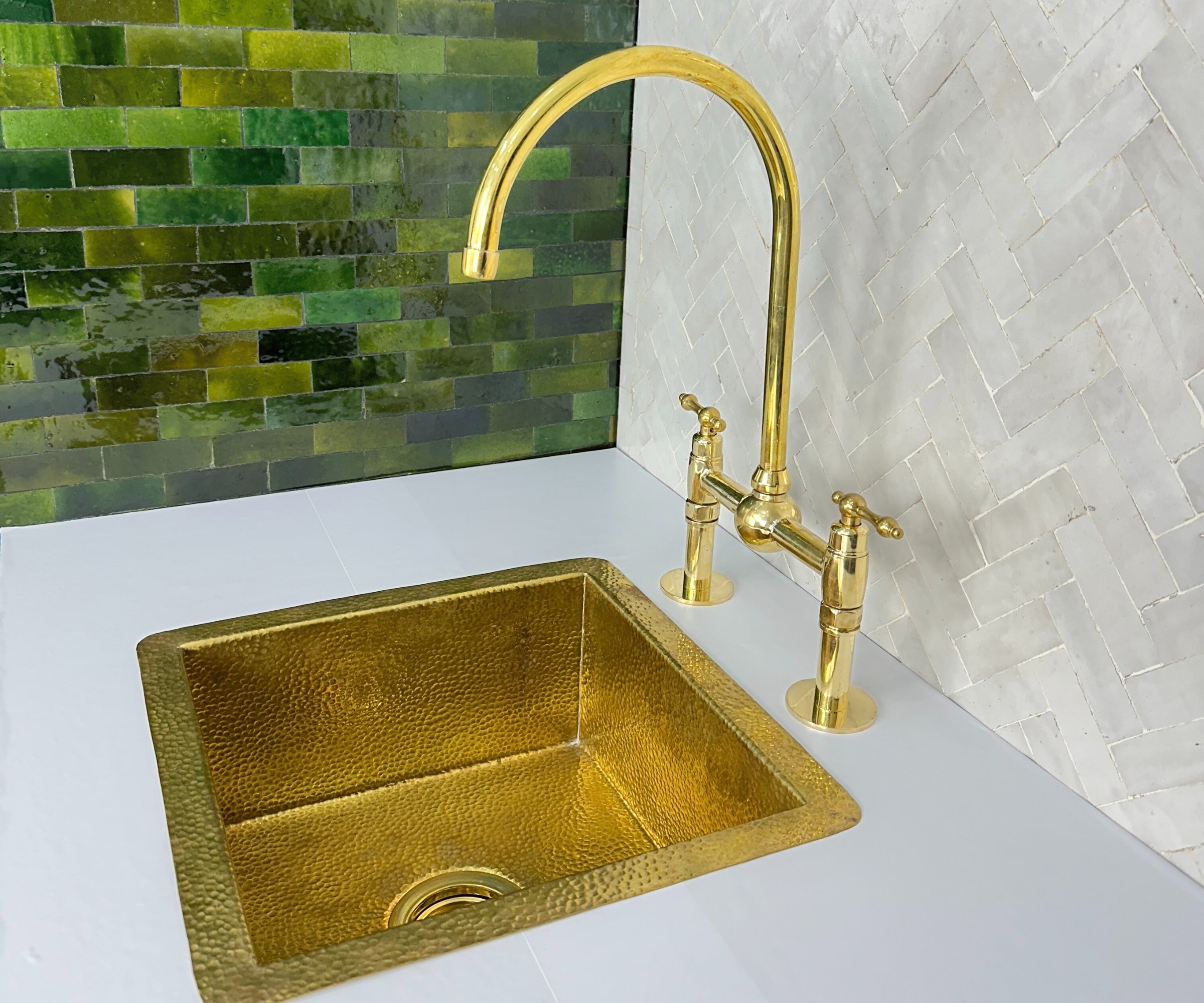 Unlacquered Brass Kitchen Faucet 