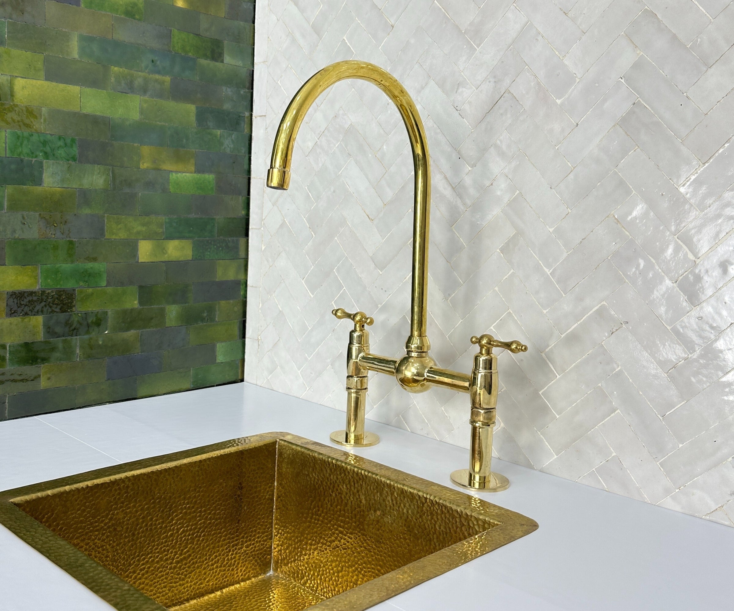 Unlacquered Brass Kitchen Faucet 