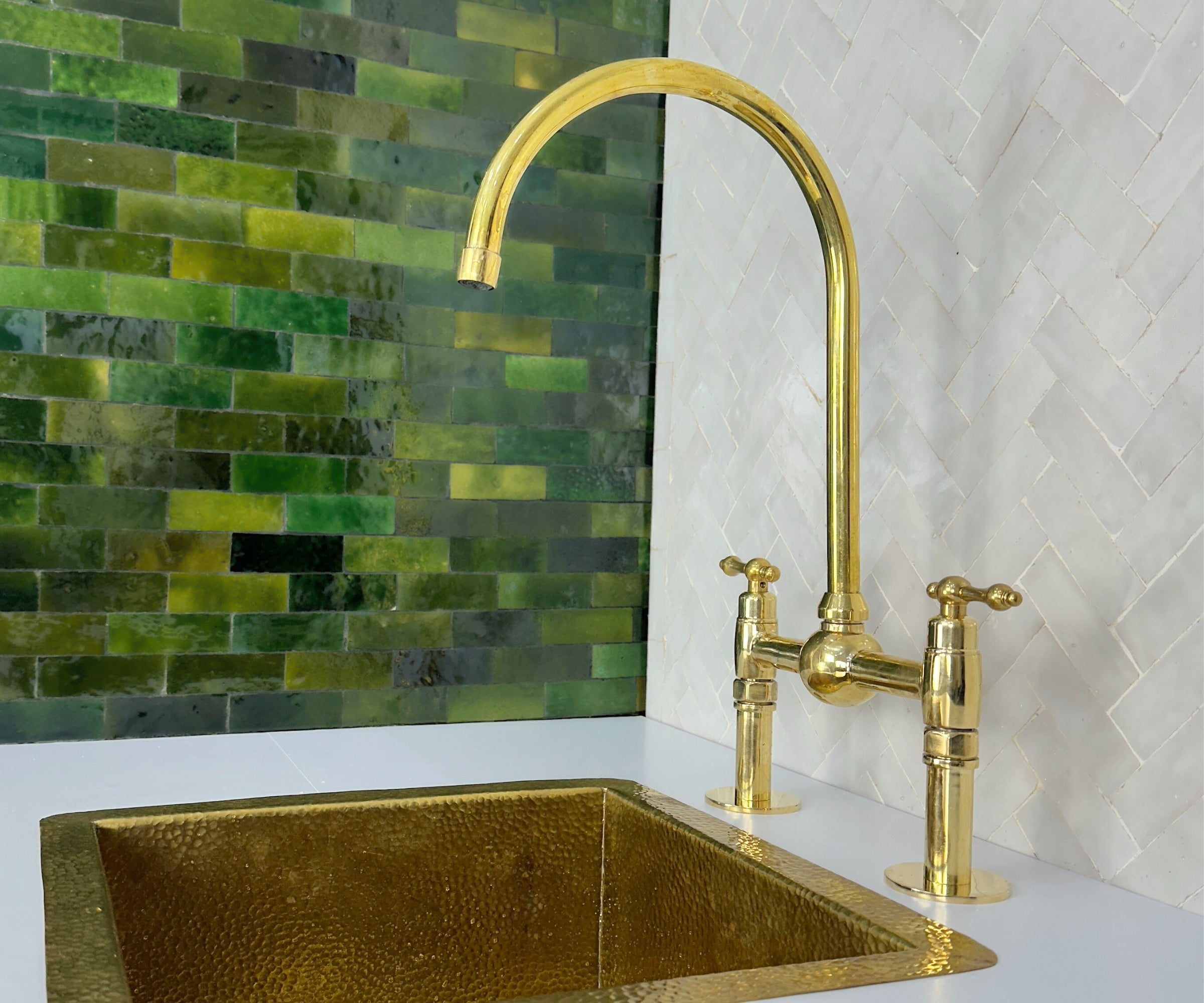 Unlacquered Brass Kitchen Faucet 