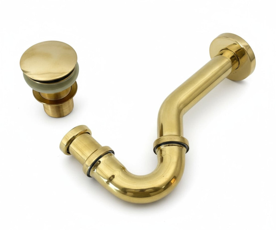 adjustable brass p trap with pop up drain