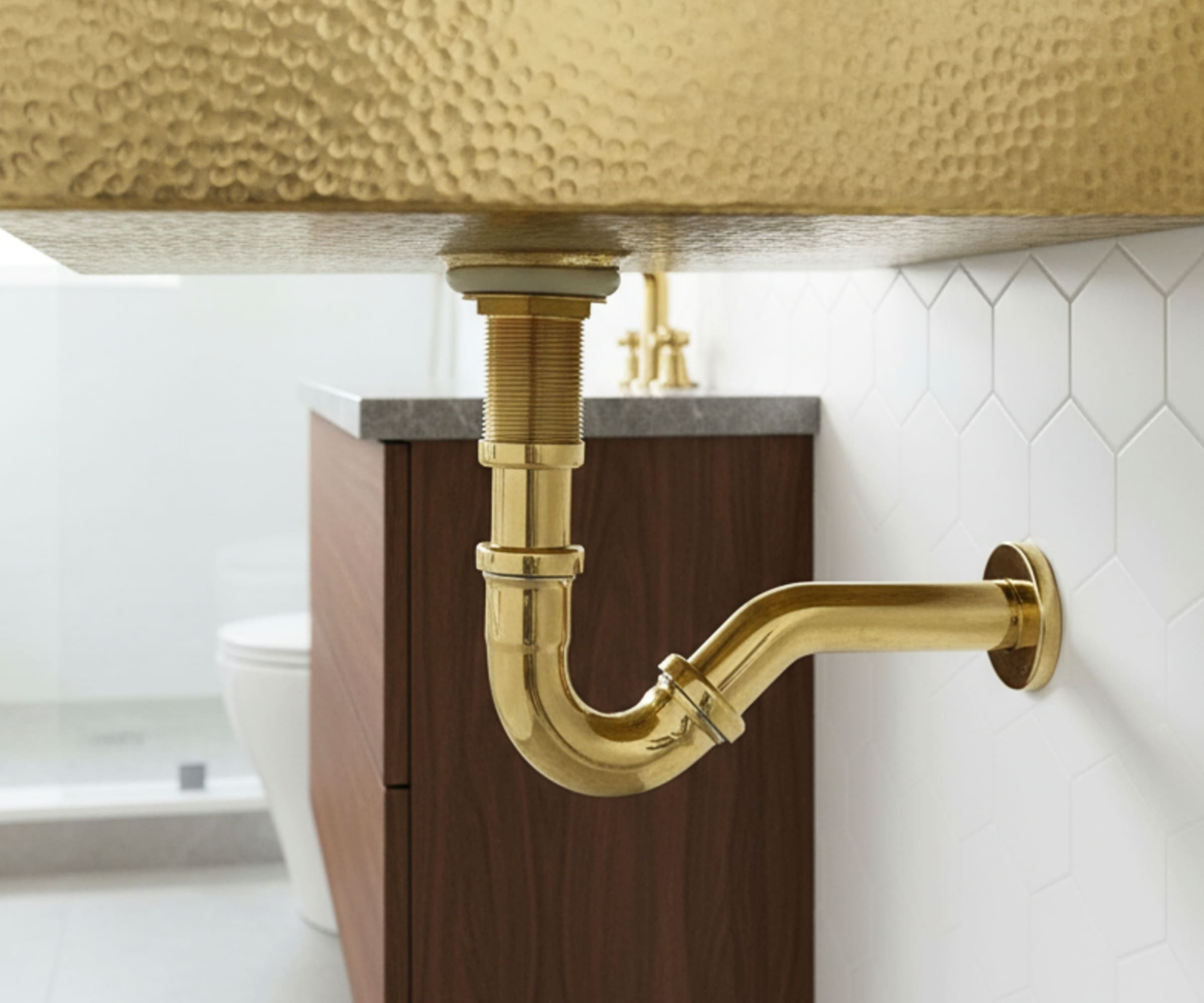decorative brass bathroom plumbing kit
