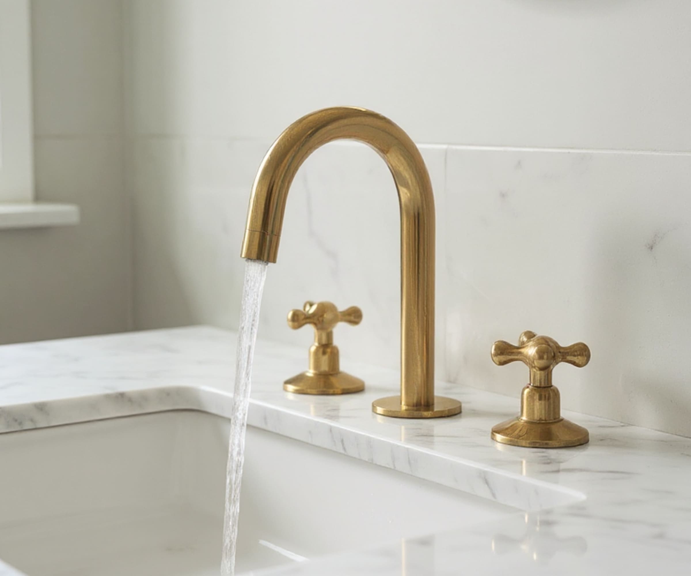Unlacquered Brass Widespread Bathroom Faucet | LuxeBrass