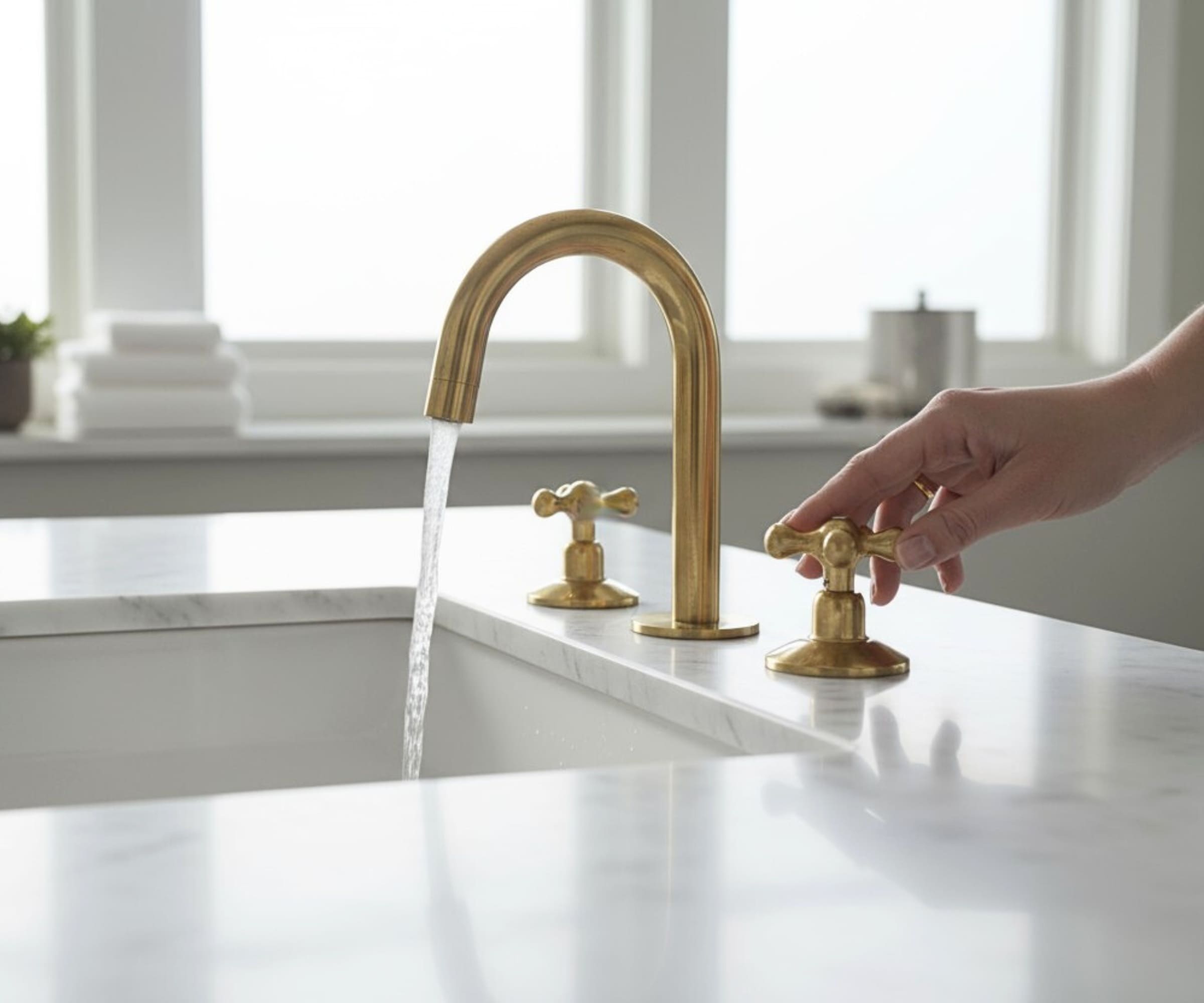 Unlacquered Brass Widespread Bathroom Faucet | LuxeBrass