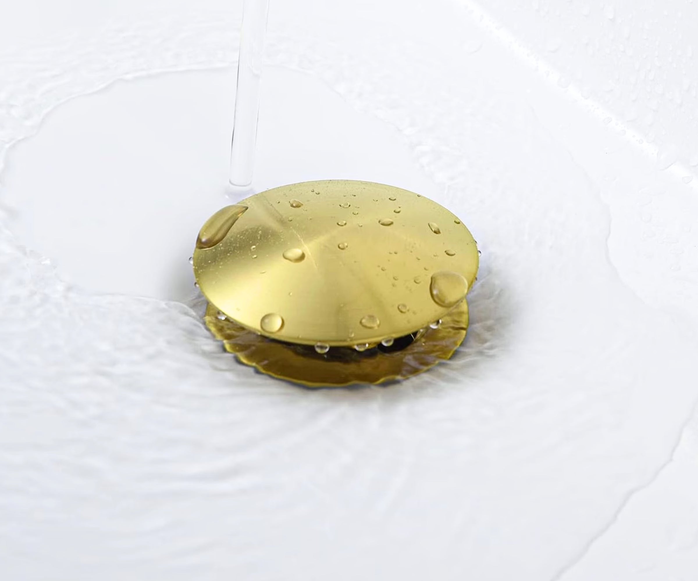 Unlacquered Solid Brass Pop-Up Drain – Handmade Push Button Sink Drain