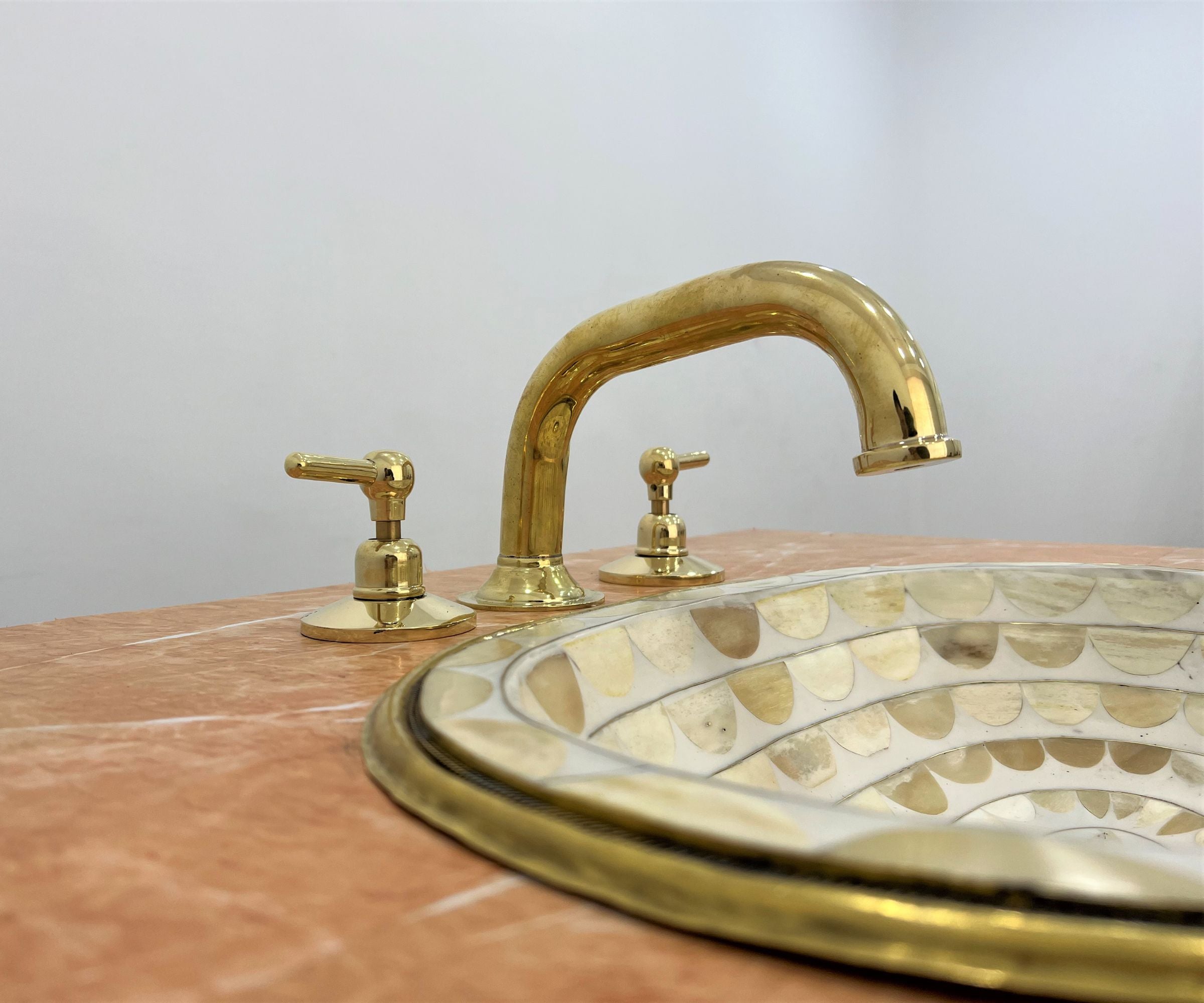 Unlacquered Solid Brass Sink Faucet – 3-Hole Installation for Classic Elegance