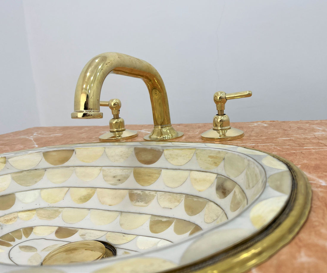 Unlacquered Solid Brass Sink Faucet – 3-Hole Installation for Classic Elegance