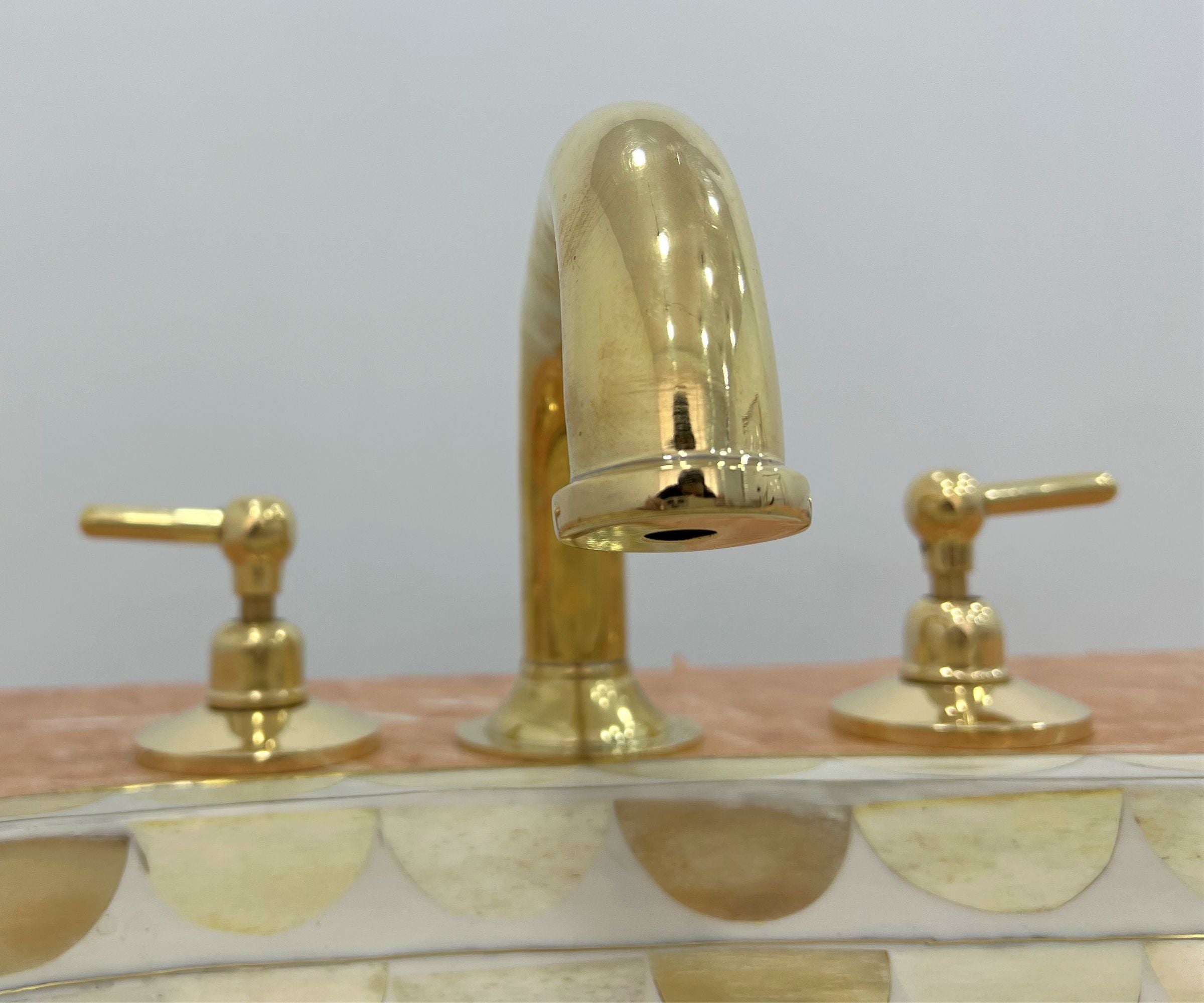 Unlacquered Solid Brass Sink Faucet – 3-Hole Installation for Classic Elegance
