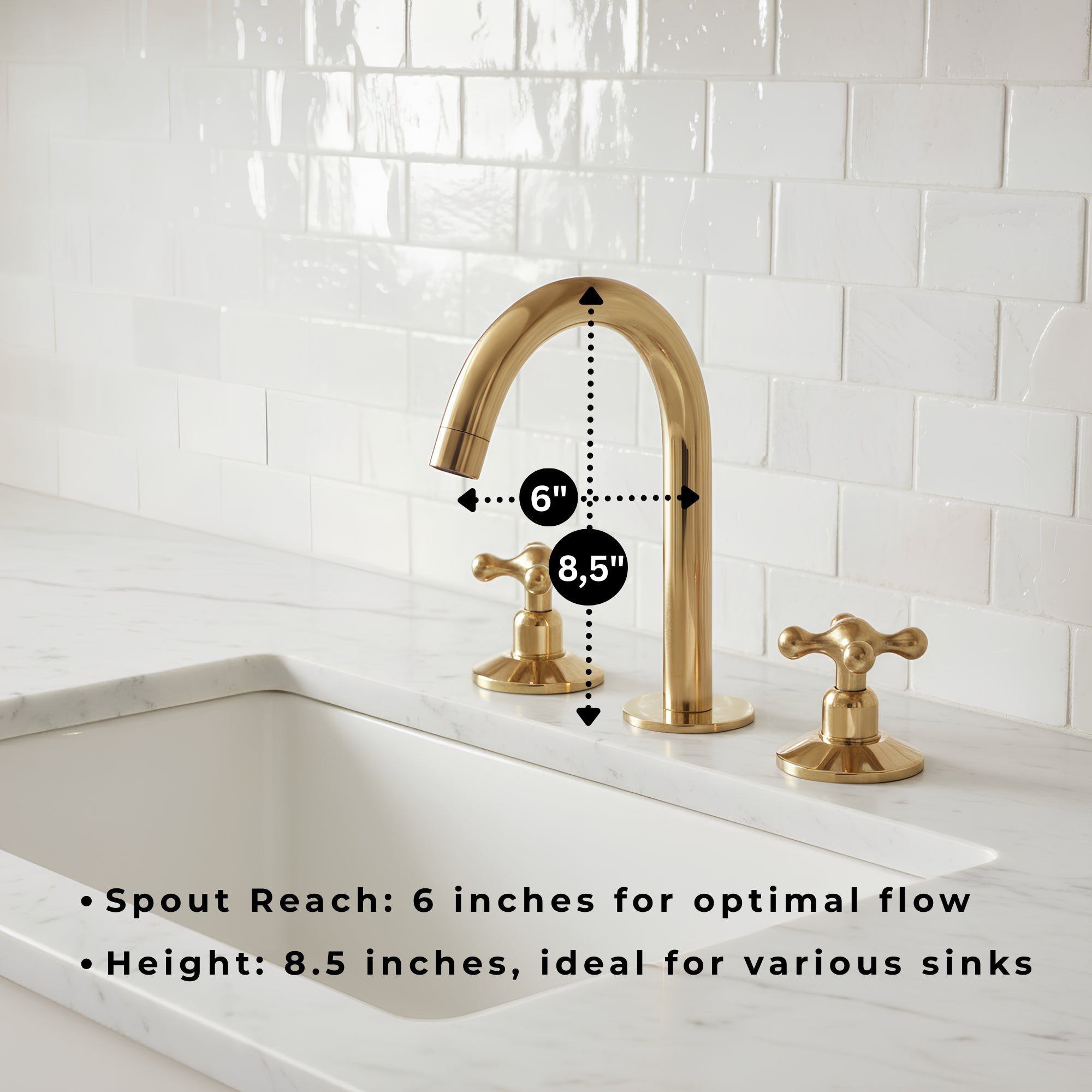 Unlacquered Brass Sink Faucet – Widespread Three-Hole Sink Fixture  | LuxeBrass