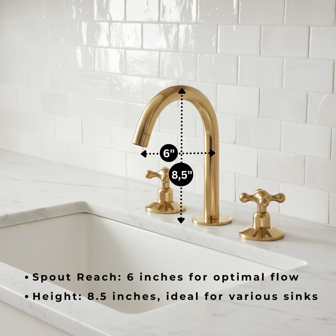 Unlacquered Brass Sink Faucet – Widespread Three-Hole Sink Fixture  | LuxeBrass