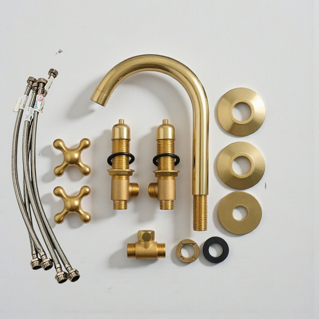 Unlacquered Brass Sink Faucet – Widespread Three-Hole Sink Fixture  | LuxeBrass