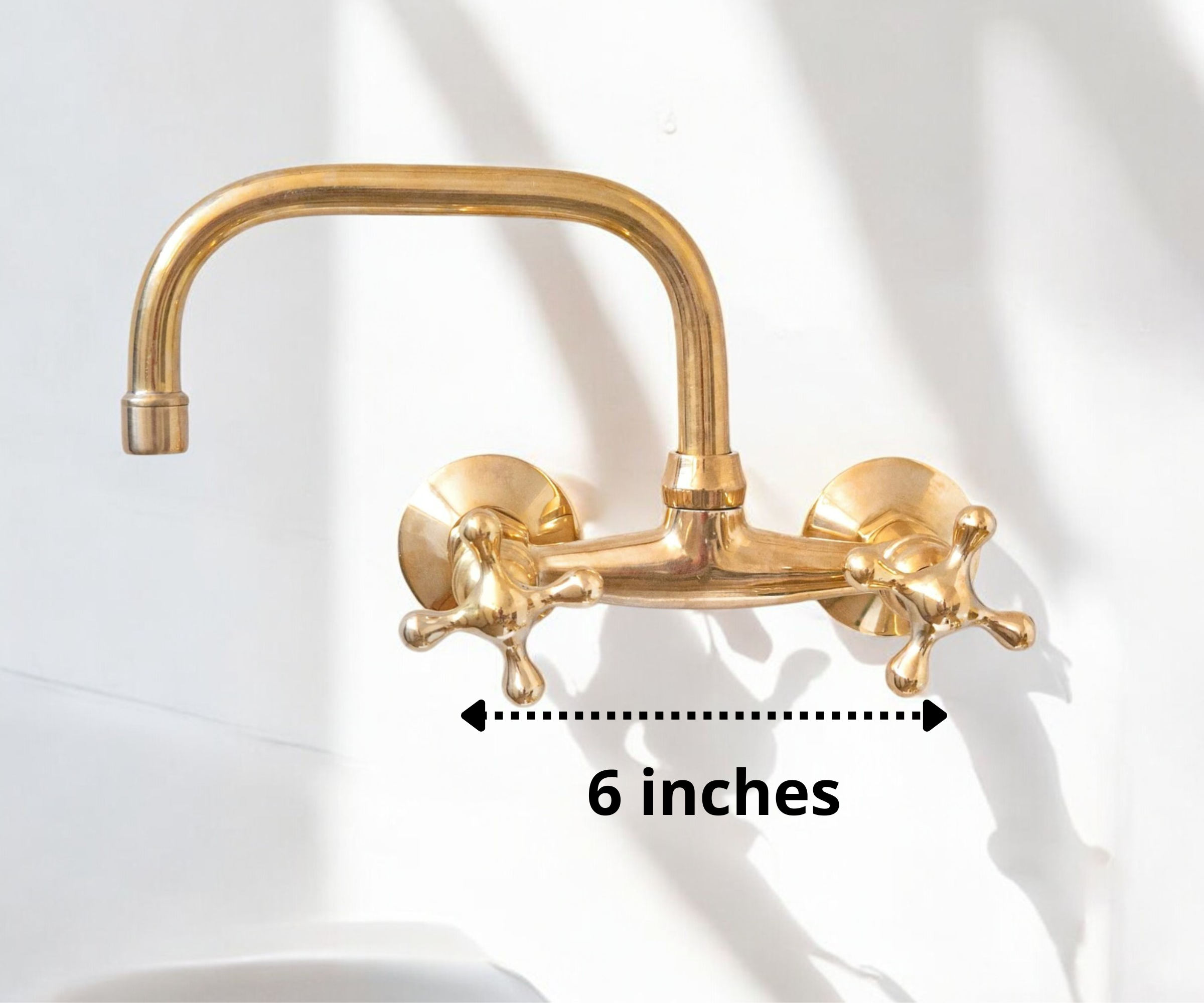 Handmade Brass Wall-Mounted Bridge Faucet