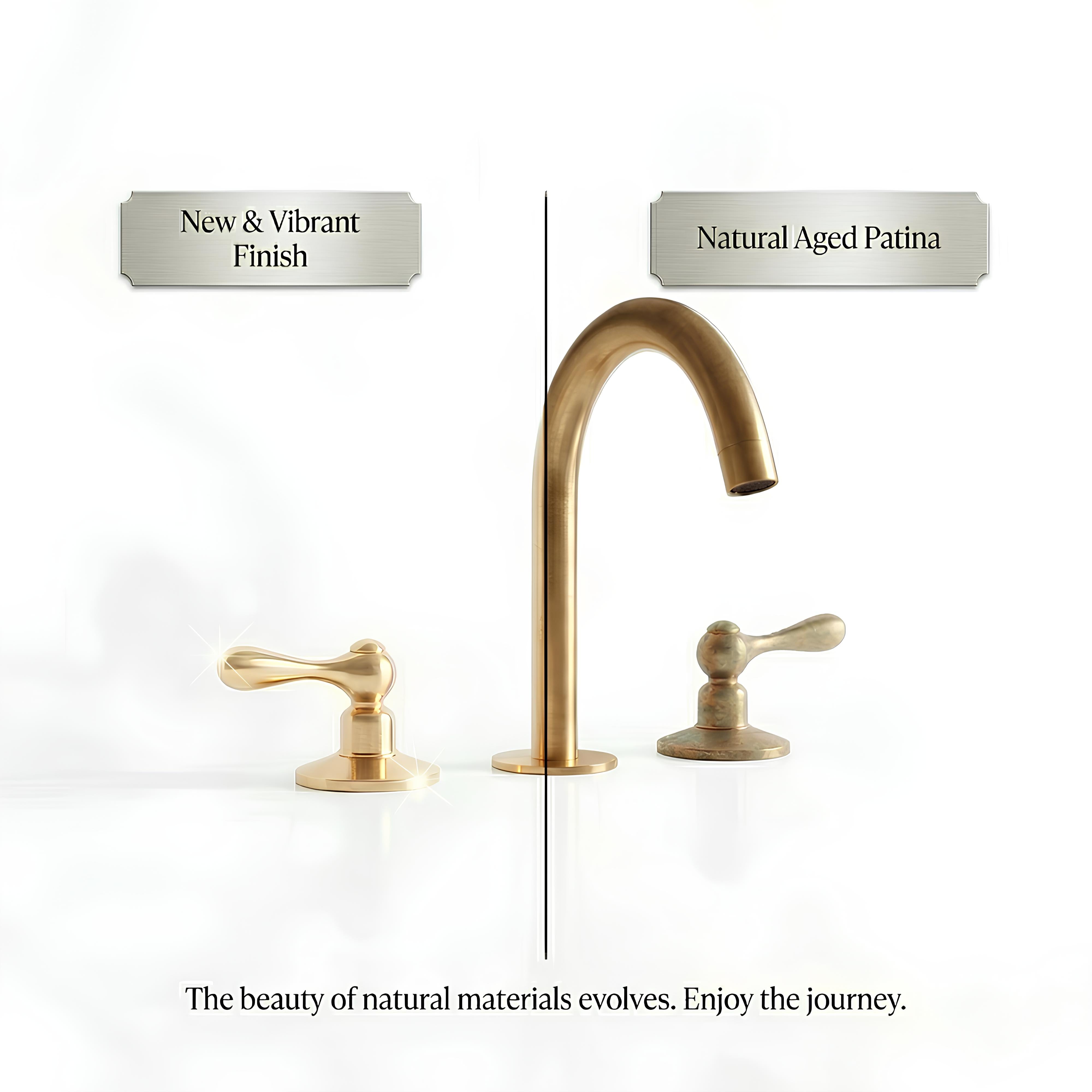 Unlacquered Brass Sink Faucet – Widespread Three-Hole Sink Fixture  | LuxeBrass