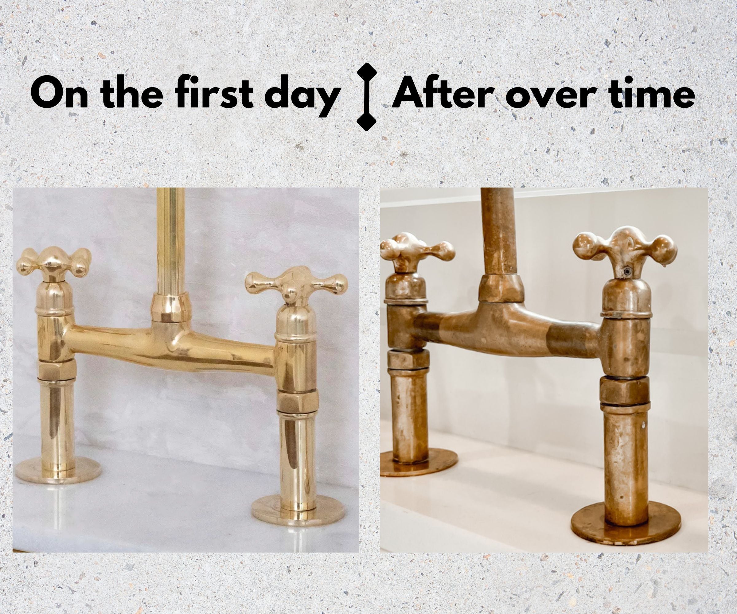 Unlacquered Brass Bridge Faucet with Sprayer and Cold Water Tap