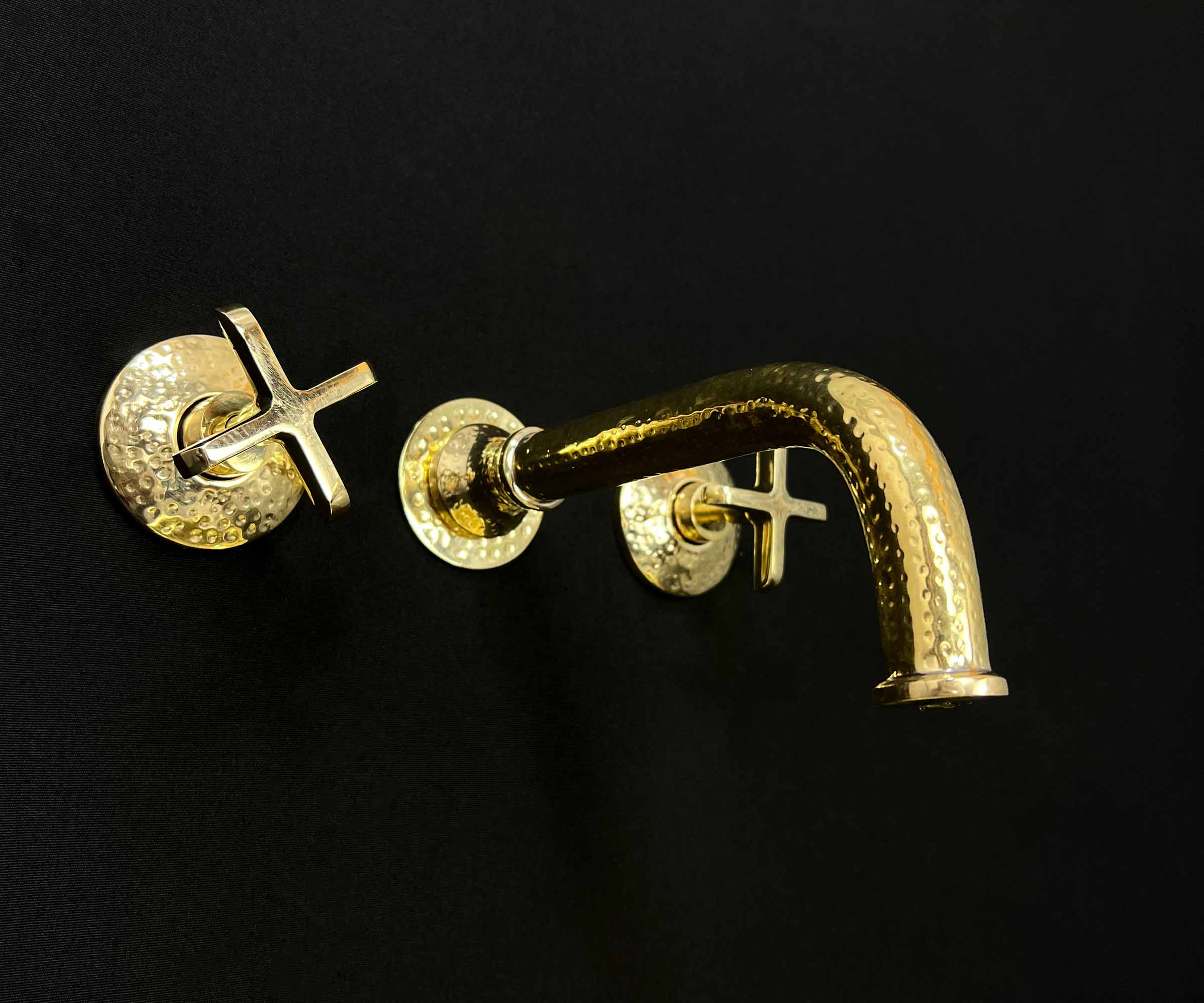 Installation of a wall-mounted faucet in a modern bathroom